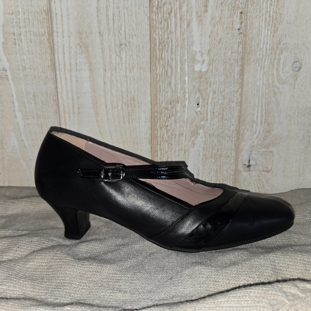BeautiFeel Black Mary Jane Heels Made In Isreal Womens Size US 6.5